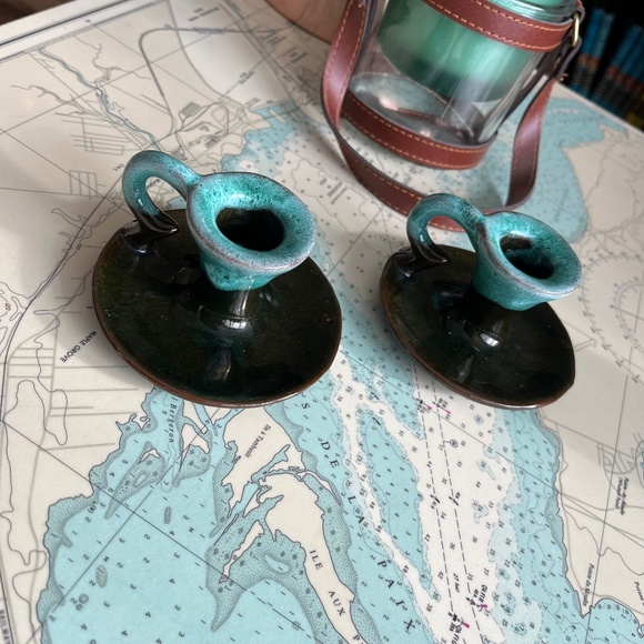 Vintage Other - Vintage Evangeline Canada Ceramic Tapered Candle Holders